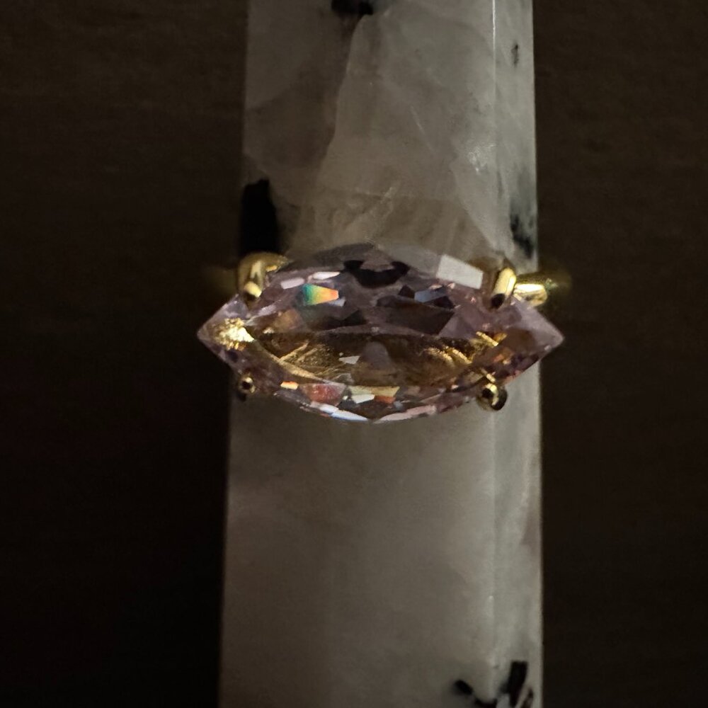 sideways marquise cz adjustable fashion ring